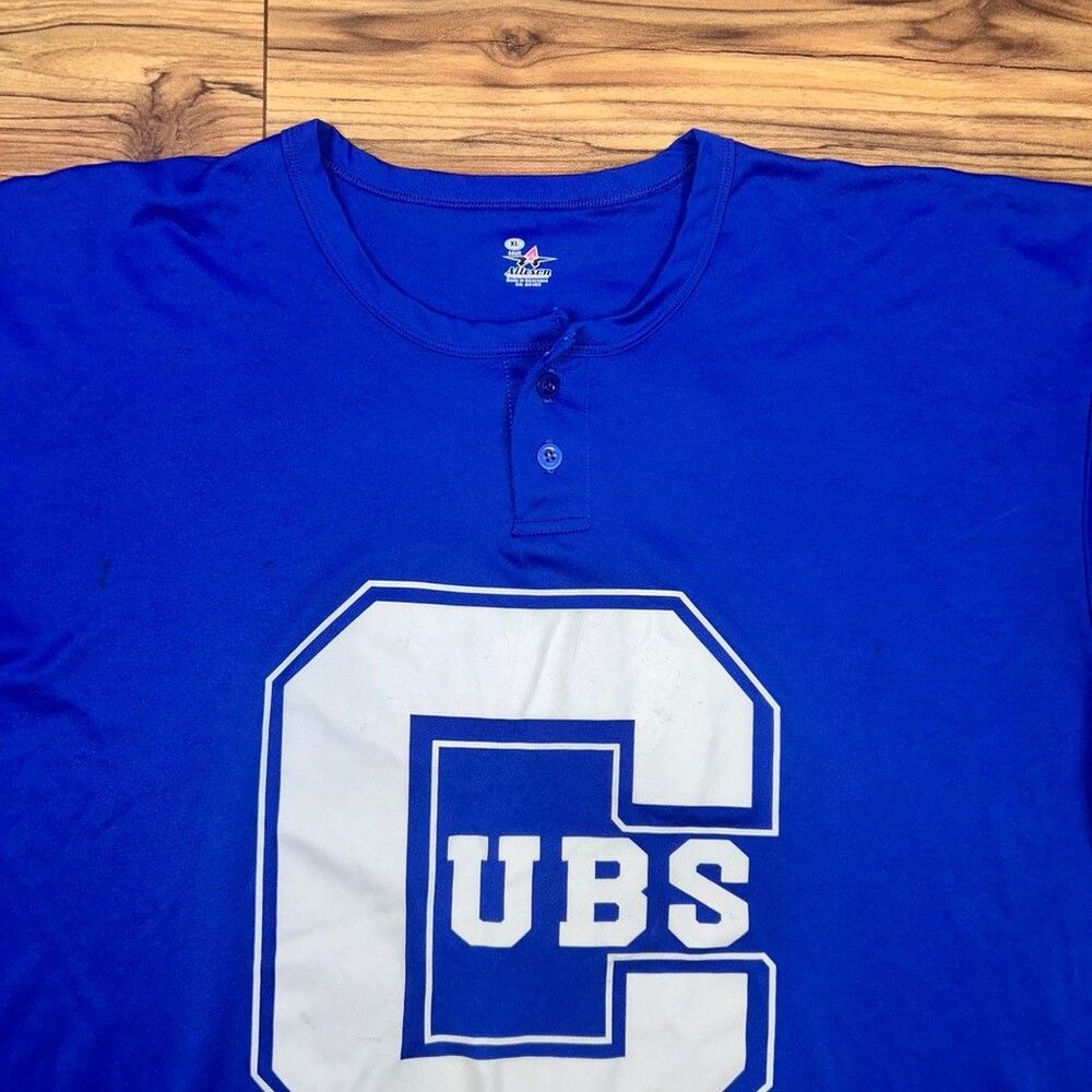 Chicago Cubs Alleson Athletic Henley Baseball Jersey Shirt Mens XL Blue #15 - Picture 3 of 8